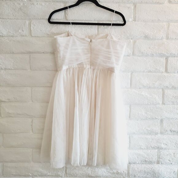 CeCe by Cynthia Steffe Tulle Fit & Flare Dress 154713 Women's Ivory BRIDAL SZ12 - Picture 4 of 12
